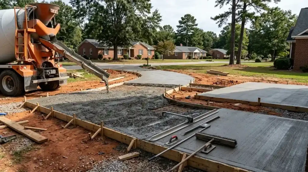 concrete pour and finish