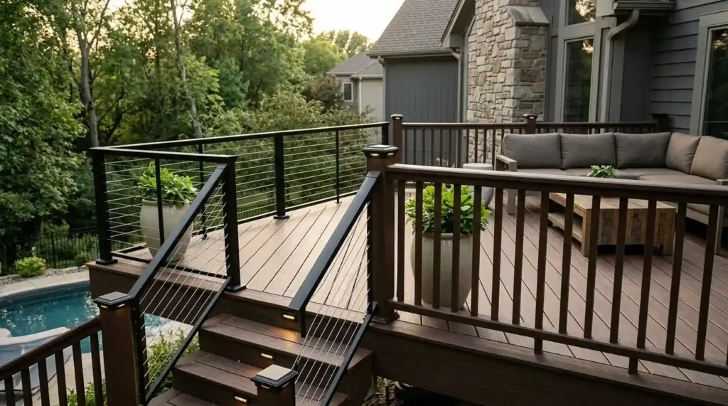 custom deck railing accents