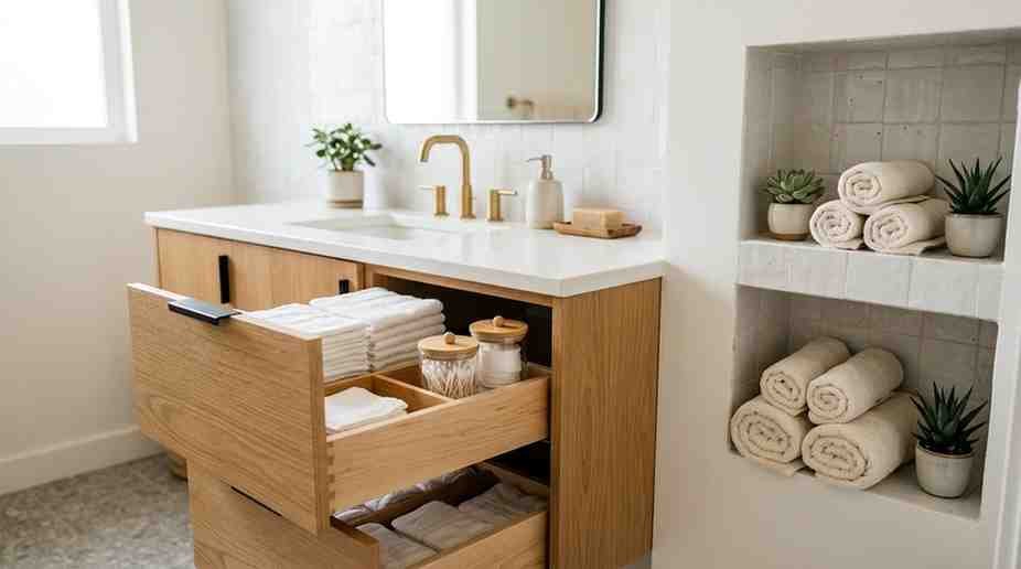 bathroom storage vanity wall remodel