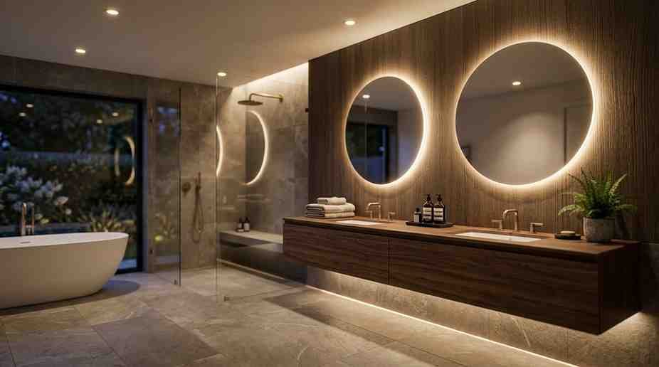 modern bathroom remodel with elegant