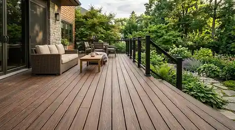 residential deck in garden