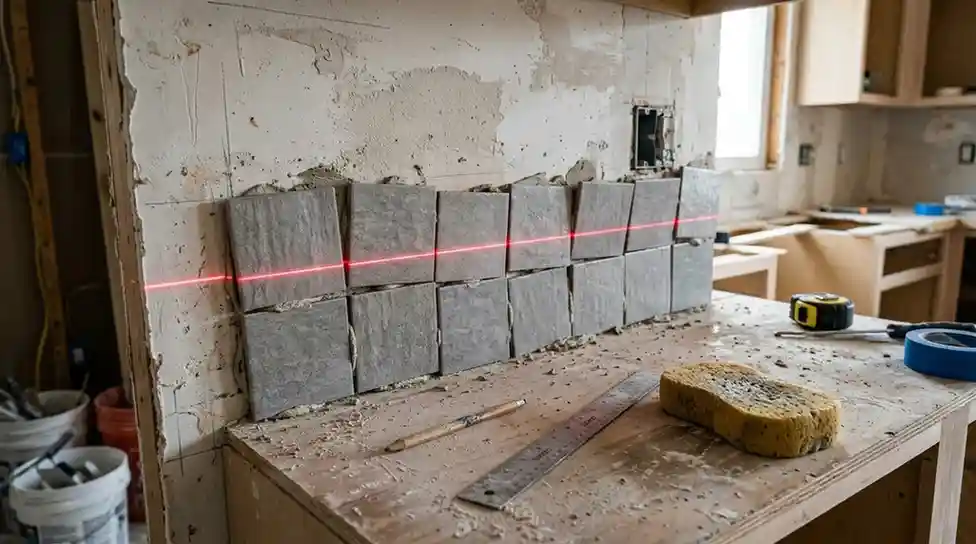 crooked tiles installation error