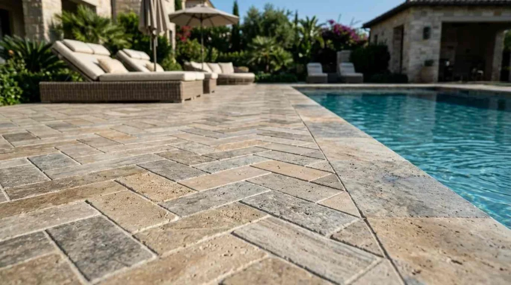 paver pool deck stone texture all decked out south Carolina
