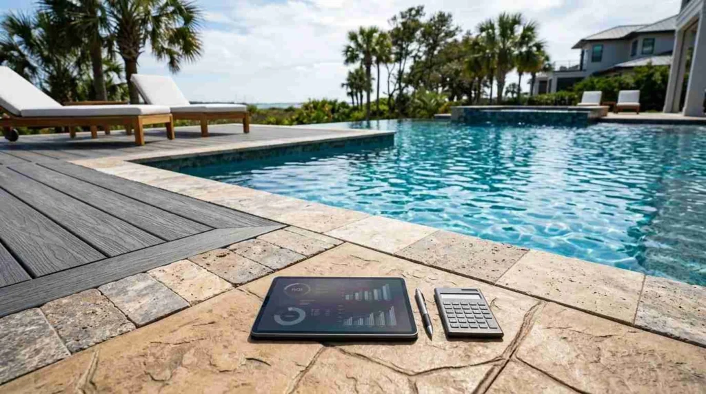 pool deck material cost investment by all decked out