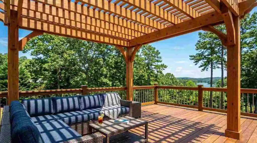 cedar pergola on deck