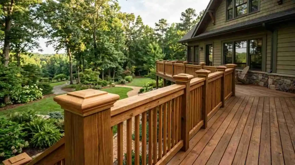 deck wood railing