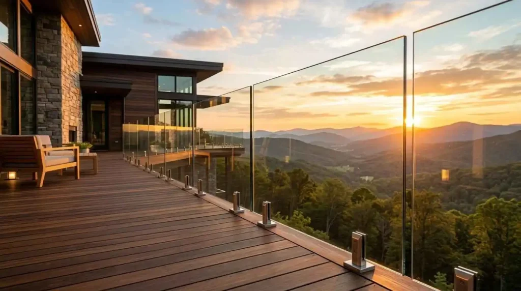 glass panel deck railing