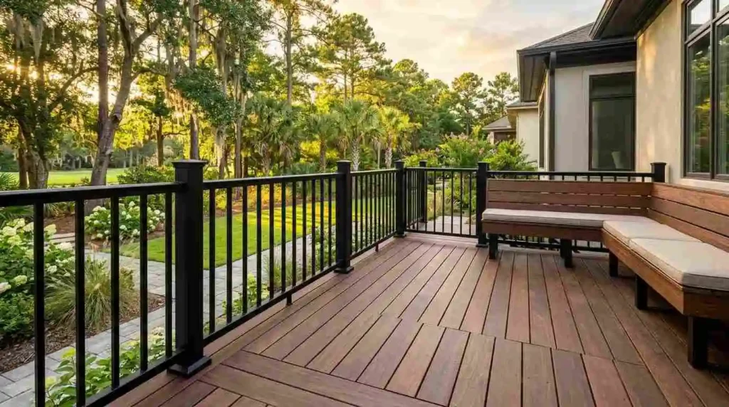 installation working with a deck contractor