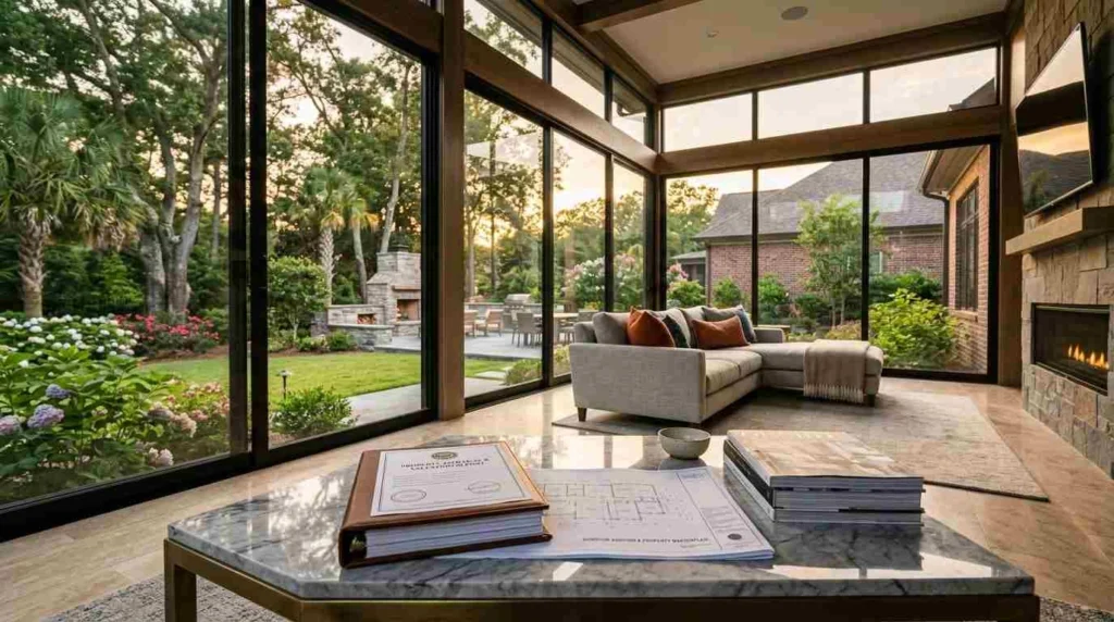 modern sunroom addition interior