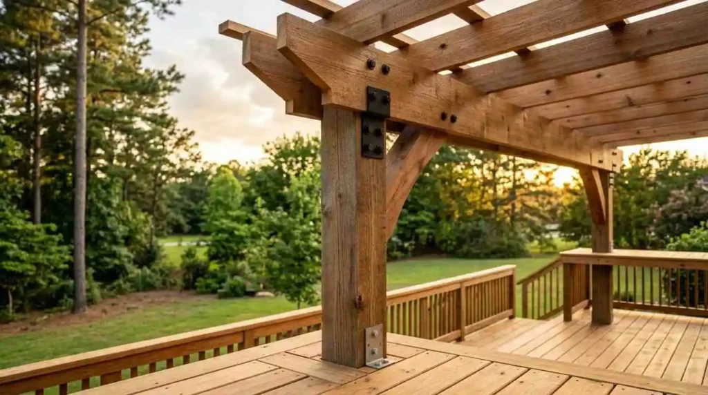 wooden pergola construction